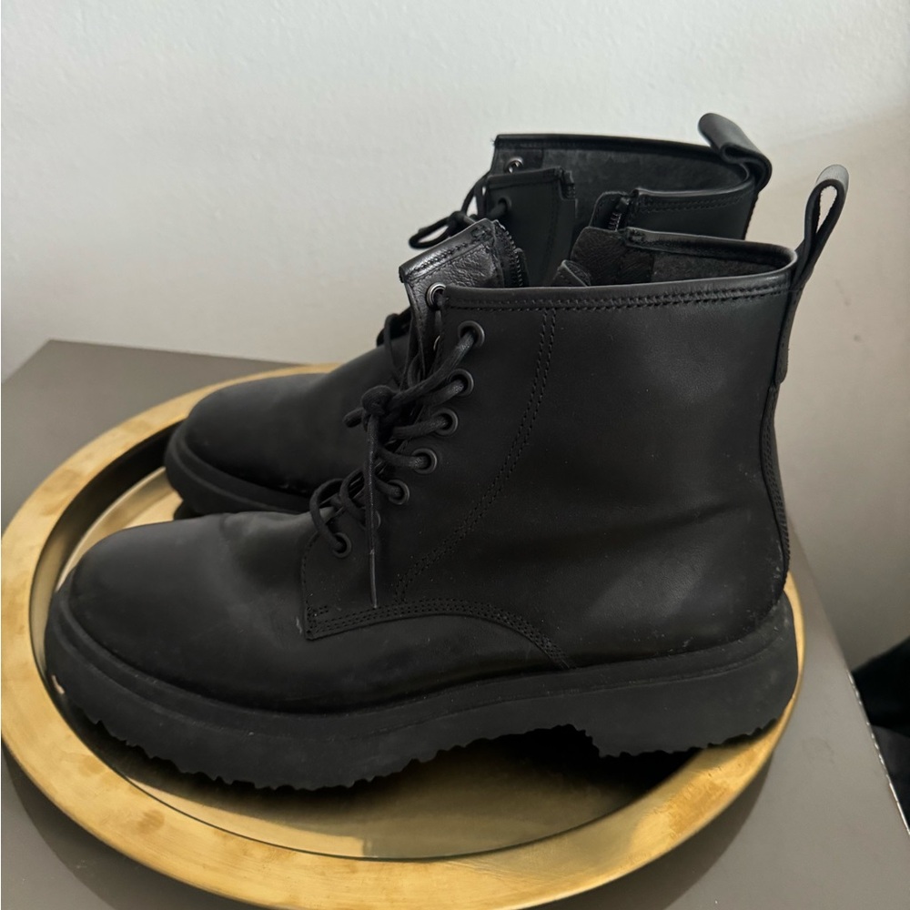 Mens Black Leather Camper Boots